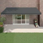 Copertină retractabilă, antracit, 5x3 m, textil și aluminiu GartenMobel Dekor