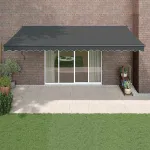 Copertină retractabilă automată, antracit, 5x3 m GartenMobel Dekor