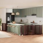 Poartă câini pliabilă cu ușă 12 panouri maro 600 cm, lemn plop GartenMobel Dekor