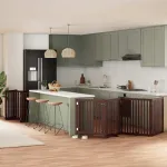 Poartă câini pliabilă cu ușă 12 panouri maro 960 cm, lemn plop GartenMobel Dekor