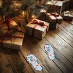 Decorațiune festivă – autocolant „A fost aici Moșul” – 25 x 10 cm – set 2 bucăți Best CarHome