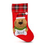 Șosetă decorativă pentru animale – model câine – roșu/negru – 42 x 24 cm Best CarHome