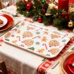 Tăviță decorativă – plastic – 36 x 26 cm – model căsuță cu turtă dulce Best CarHome
