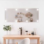 Oglindă de perete cu lumini LED 40x100 cm sticlă dreptunghiular GartenMobel Dekor