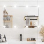 Oglindă de perete cu lumini LED 50x80 cm sticlă dreptunghiular GartenMobel Dekor