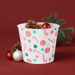 Ghiveci decorativ metalic – model bastonaș de zahăr – Ø13 x 11 cm Best CarHome
