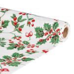 Frunner decorativ de masă – 180 x 28 cm – 100% poliester – alb cu motiv fructe roșii Best CarHome