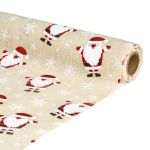 Frunner decorativ de masă – 180 x 28 cm – 70% poliester, 30% bumbac – model Moș Crăciun, maro Best CarHome