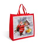 Geantă cadou decorativă – model roșu cu Moș – 45 x 44 x 19 cm Best CarHome