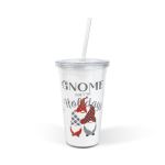 Pahar decorativ cu pai și capac – model spiriduș – 473 ml, din plastic Best CarHome