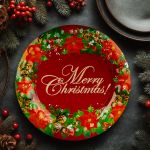 Tavă decorativă din plastic – model „Merry Christmas” – 37,5 cm Best CarHome