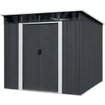 Casuta/magazie/sopron de gradina pentru depozitare unelte, metal, antracit, 238x193x203 cm, Strend Pro GartenVIP DiyLine