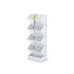 Ghivece decorative de flori, modular, alb, 4x1 L, set 4 buc, 19.5x11.4x47.5 cm, Mini Cascade GartenVIP DiyLine