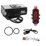Set stop si far pentru bicicleta, 2xCREE LED T6,  6/7 moduri iluminare, aluminiu si ABS, incarcare USB, 6.5x4x5 cm, Trizand GartenVIP DiyLine
