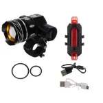 Set stop si far pentru bicicleta, 2xCREE LED XM-L T6, 3/7 moduri iluminare, aluminiu si plastic, incarcare USB, 7.5x8.5x9.5 cm, Trizand GartenVIP DiyLine