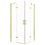 Kerra Cabină de duș pătrată Flow Gold cu ușă cu balamale fără cădiță de duș Mobalis Homvera