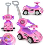 Homelux Mașinuță de împins 3 în 1 deluxe cu mâner și panou muzical roz Mobalis Homvera