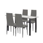 Leziter Set de masă Denton 4 1 gri-negru Mobalis Homvera