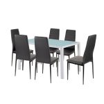 Leziter Set de masă Liana 6 1 negru Mobalis Homvera