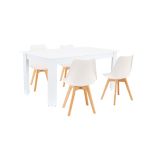 Leziter Set de masă Lola 4 1 alb-alb Mobalis Homvera