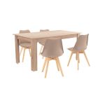 Leziter Set de masă Lola 4 1 bej-stejar Sonoma Mobalis Homvera
