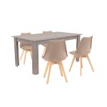 Leziter Set de masă Lola 4 1 bej-stejar York Mobalis Homvera