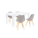 Leziter Set de masă Lola 4 1 gri-alb Mobalis Homvera