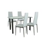 Leziter Set de masă Mezza 4 1 alb-gri Mobalis Homvera