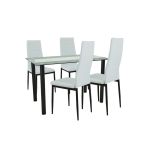 Leziter Set de masă Mezza 4 1 alb-negru Mobalis Homvera