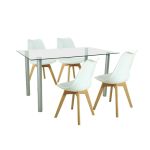 Leziter Set de masă Midori 4 1 alb Mobalis Homvera