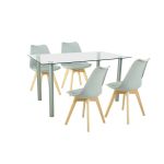Leziter Set de masă Midori 4 1 gri Mobalis Homvera
