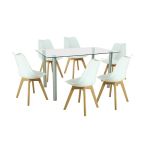 Leziter Set de masă Midori 6 1 alb Mobalis Homvera