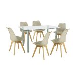Leziter Set de masă Midori 6 1 bej Mobalis Homvera