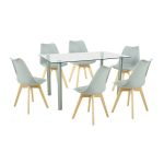 Leziter Set de masă Midori 6 1 gri Mobalis Homvera