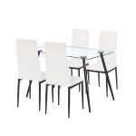 Leziter Set de masă Nash 4 1 alb-negru Mobalis Homvera