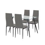 Leziter Set de masă Nash 4 1 gri-negru Mobalis Homvera