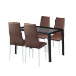 Leziter Set de masă Nicole 4 1 maro Mobalis Homvera