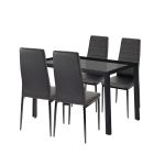 Leziter Set de masă Nicole 4 1 negru Mobalis Homvera
