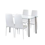 Leziter Set de masă Nolen 4 1 alb Mobalis Homvera