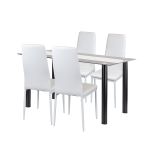 Leziter Set de masă Norman 4 1 alb Mobalis Homvera