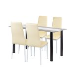 Leziter Set de masă Norman 4 1 bej Mobalis Homvera