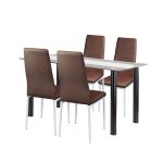 Leziter Set de masă Norman 4 1 maro Mobalis Homvera