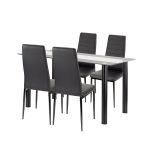 Leziter Set de masă Norman 4 1 negru Mobalis Homvera