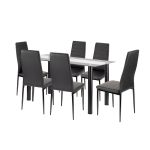 Leziter Set de masă Norman 6 1 negru Mobalis Homvera