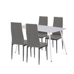 Leziter Set de masă Renton 4 1 gri-negru Mobalis Homvera