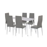 Leziter Set de masă Renton 6 1 gri-gri Mobalis Homvera