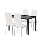 Leziter Set de masă Rowan 4 1 alb-gri Mobalis Homvera