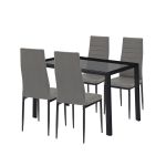 Leziter Set de masă Rowan 4 1 gri-negru Mobalis Homvera