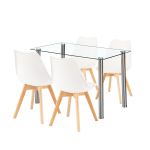 Leziter Set de masă Velon 4 1 alb-alb Mobalis Homvera