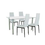 Leziter Set de masă Verna 4 1 alb-negru Mobalis Homvera